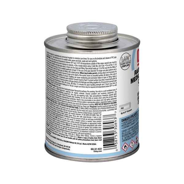 Oatey 30893 Solvent Cement, 16 oz Can, Liquid, Blue - 1