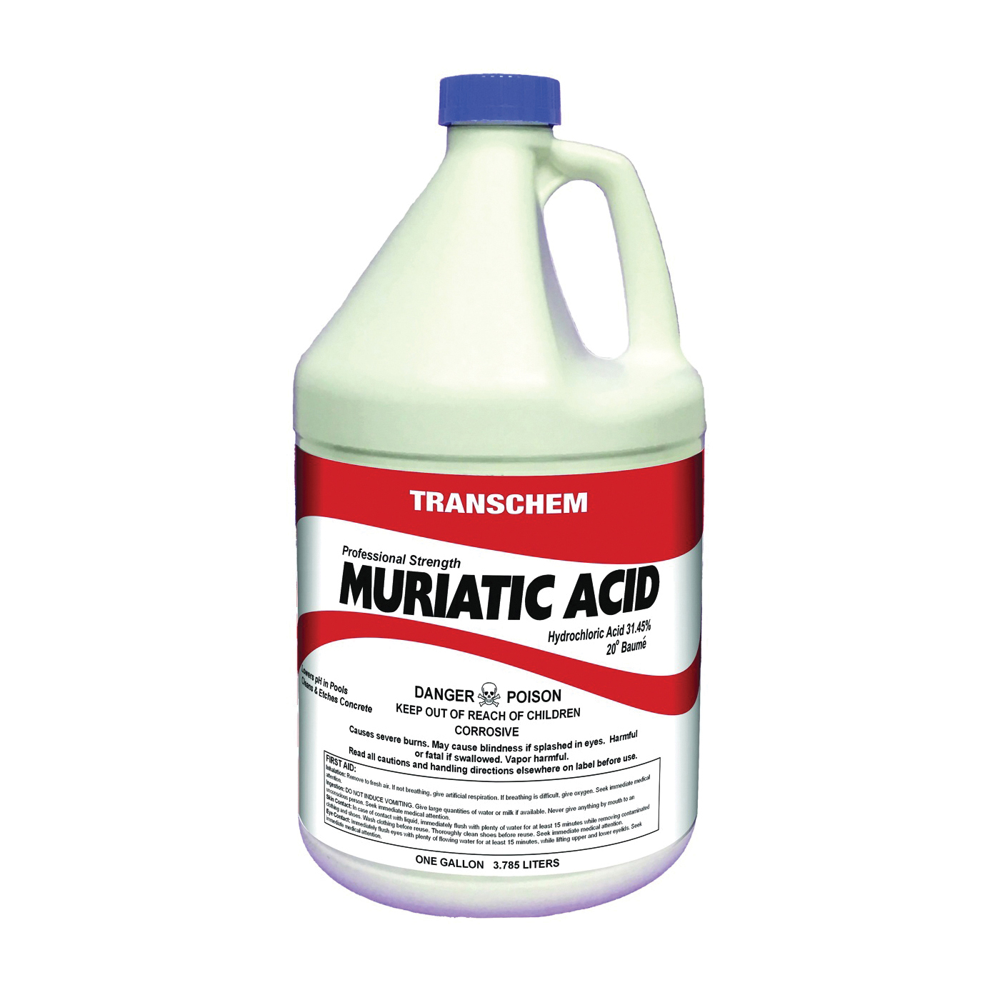 MA1 Muriatic Acid, Liquid, Acid, Pungent, Clear, 1 gal Bottle
