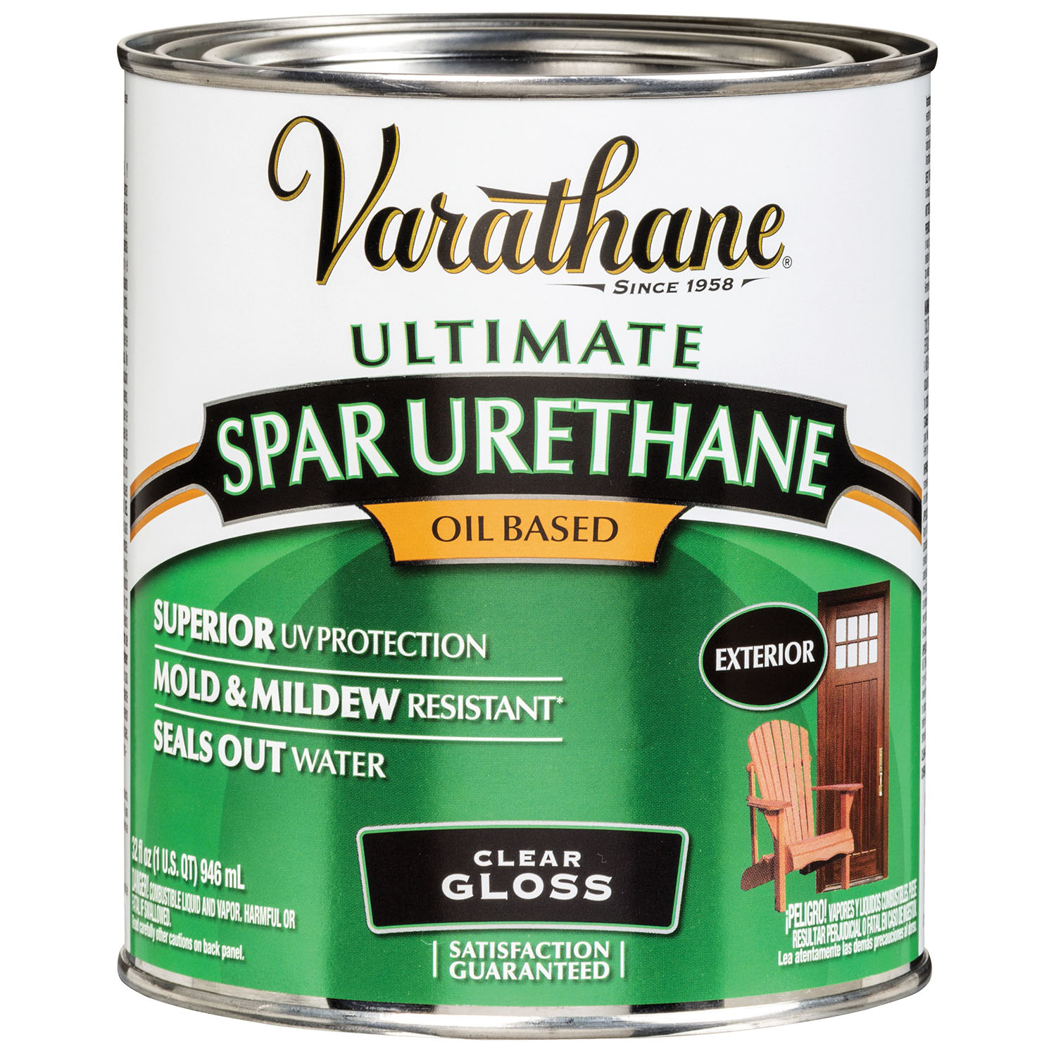 Varathane 9241H Spar Varnish, Gloss, Clear, Liquid, 1 qt, Can - 1