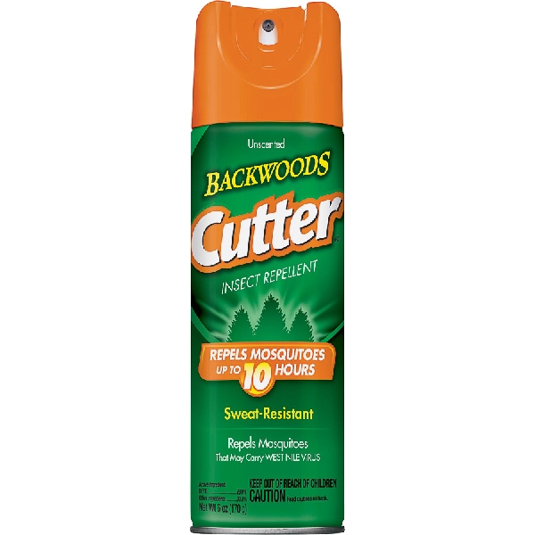 Cutter BACKWOODS 96280 Insect Repellent, 6 oz Aerosol Can, Liquid, Light Yellow, Deet, Ethanol - 1