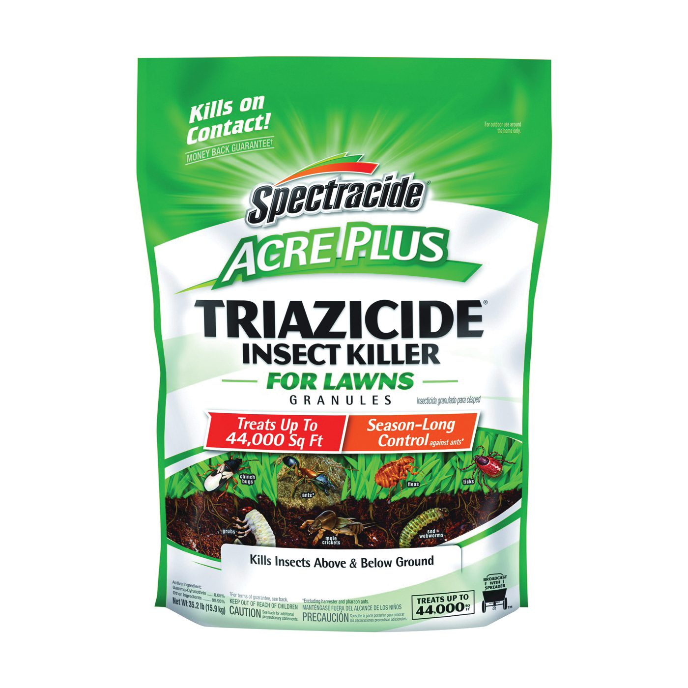 Spectracide Triazicide 96202 Insect Killer, Solid, 35.2 lb Bag - 1