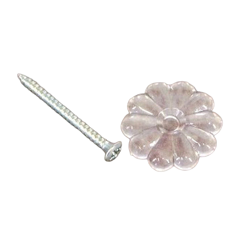 D-140B Rosette Button, 1-1/8 in, Plastic, 24 PK, Clear