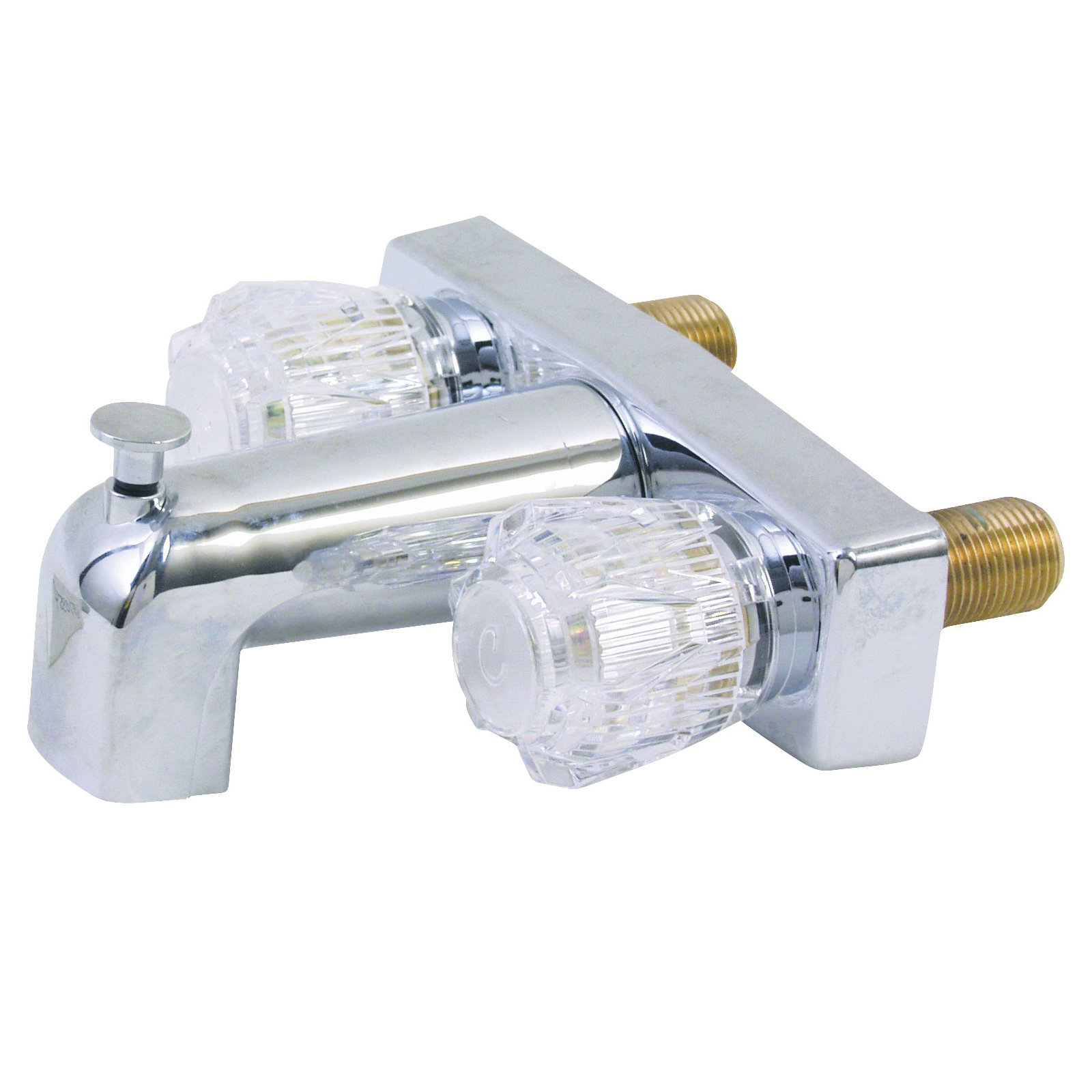 P-009NB Tub and Shower Diverter, 2-Faucet Handle, Brass, Chrome-Plated