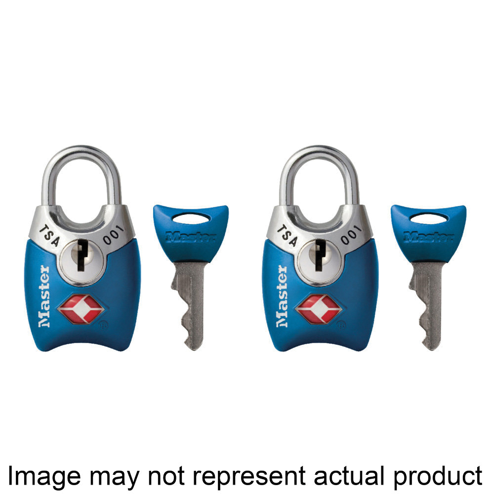 4689T Luggage Lock, Keyed Alike, Shrouded Shackle, 1/8 in Dia Shackle, Steel Shackle, Metal Body, 2-pack