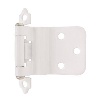 BPR3428W Cabinet Hinge, 3/8 in Inset, White