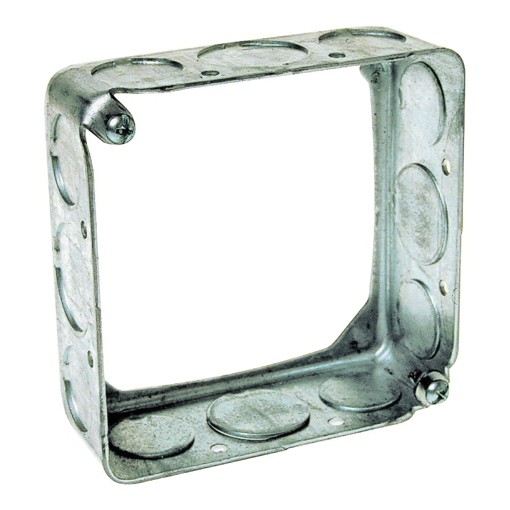 Orbit 4SB-50/75-EXT Welded Extension Ring, 1-1/2 in L, 4 in W, 12-Knockout, Steel, Galvanized - 2
