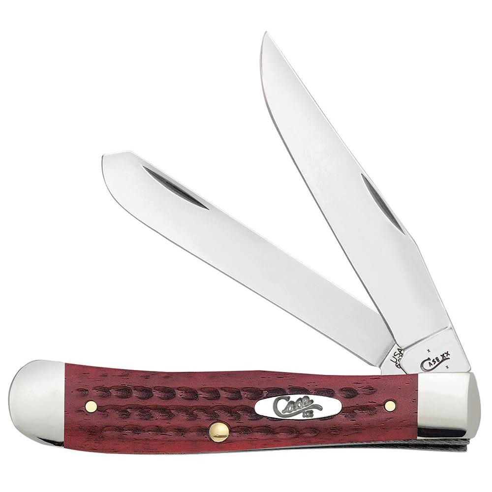 Case 783 Folding Pocket Knife, 3-1/4 in Clip, 3.27 in Spey L Blade, Stainless Steel Blade, 2-Blade, Bone Handle, Red Handle