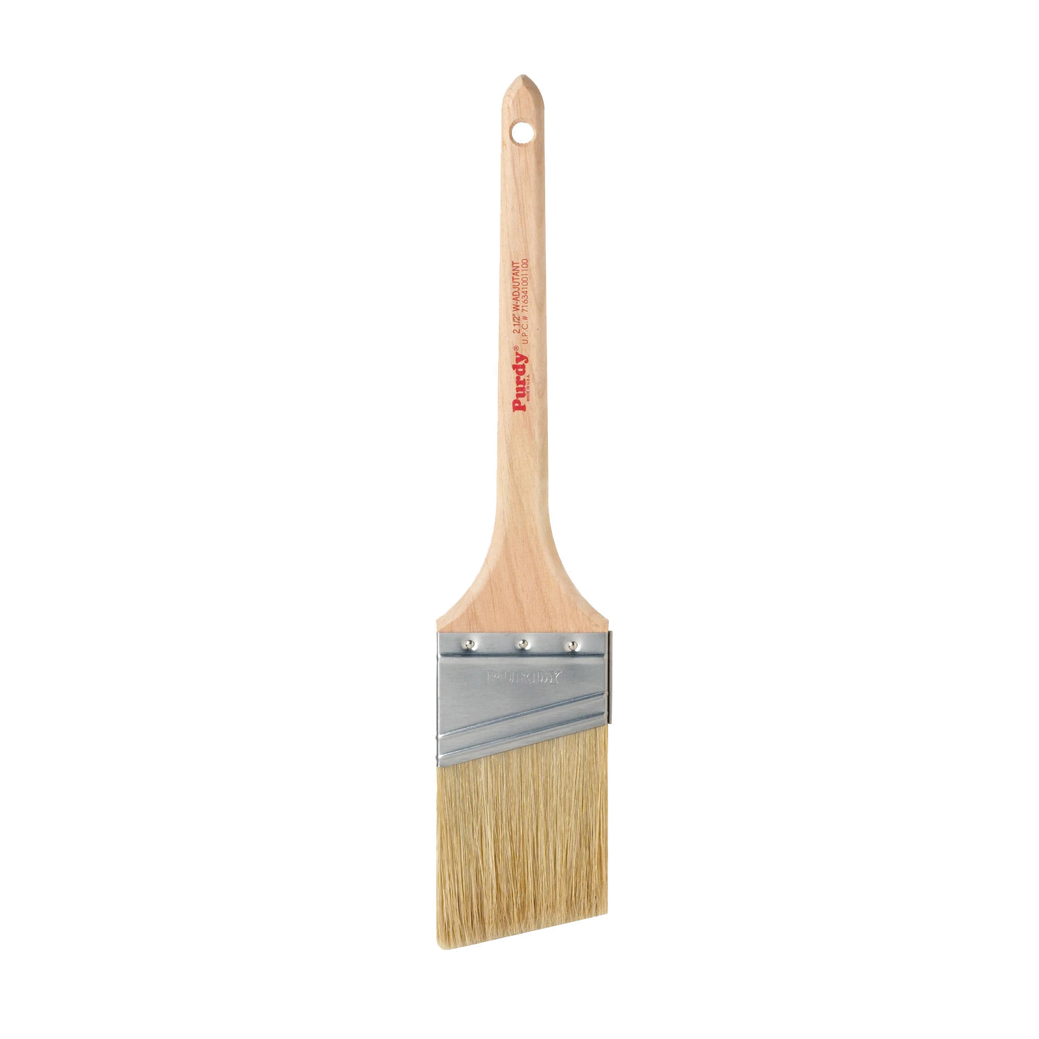 White Bristle Adjutant 024430 Trim Brush, 3 in W, China Bristle, Rat Tail Handle