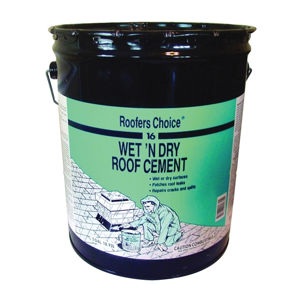 Roofers Choice 16 RC016070 Roof Cement, Black, Liquid, Paste, 4.75 gal Pail