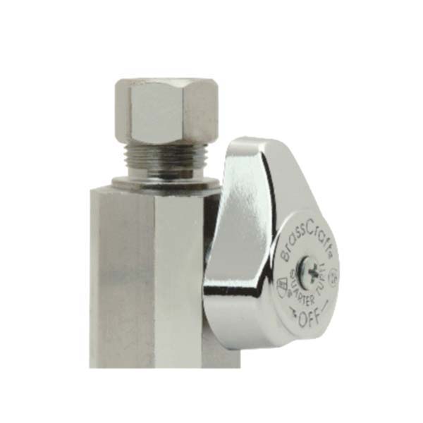 G2R12X CD Stop Valve, 1/2 x 3/8 in Connection, FIP x Compression, 125 psi Pressure, Manual Actuator