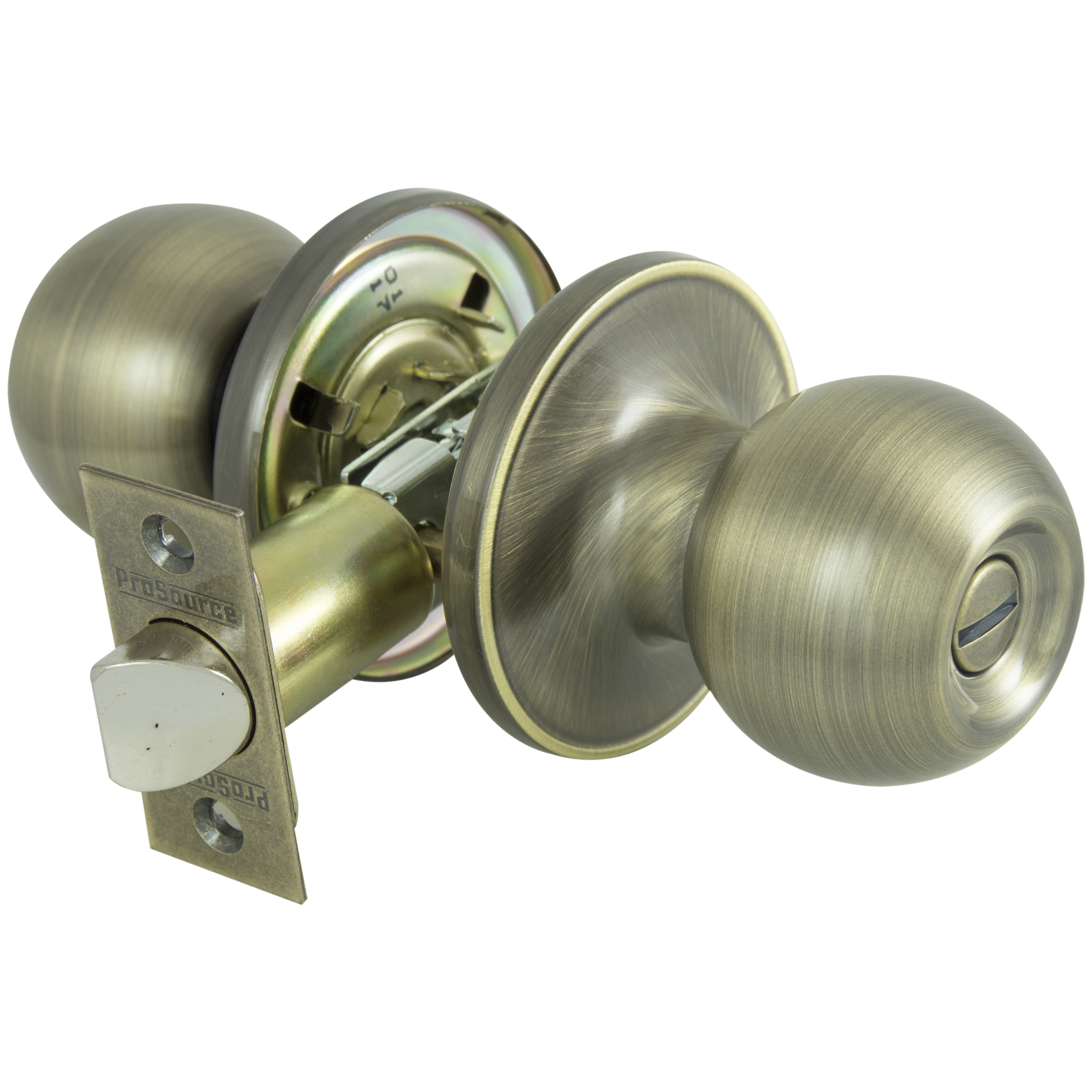 T3810V-PS Privacy Lockset, Tubular Design, Antique Brass