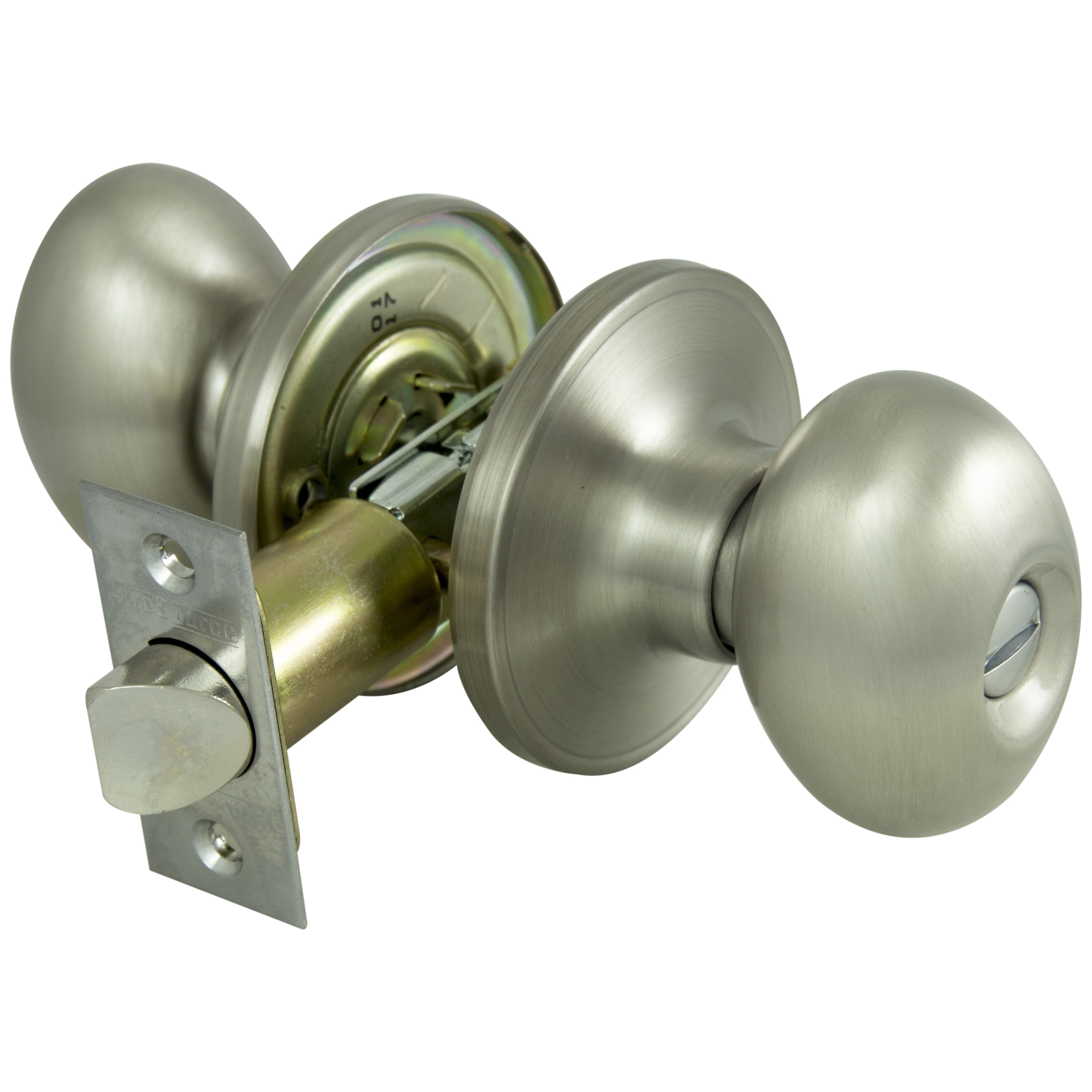 Privacy Lockset, Tubular Design, Brass