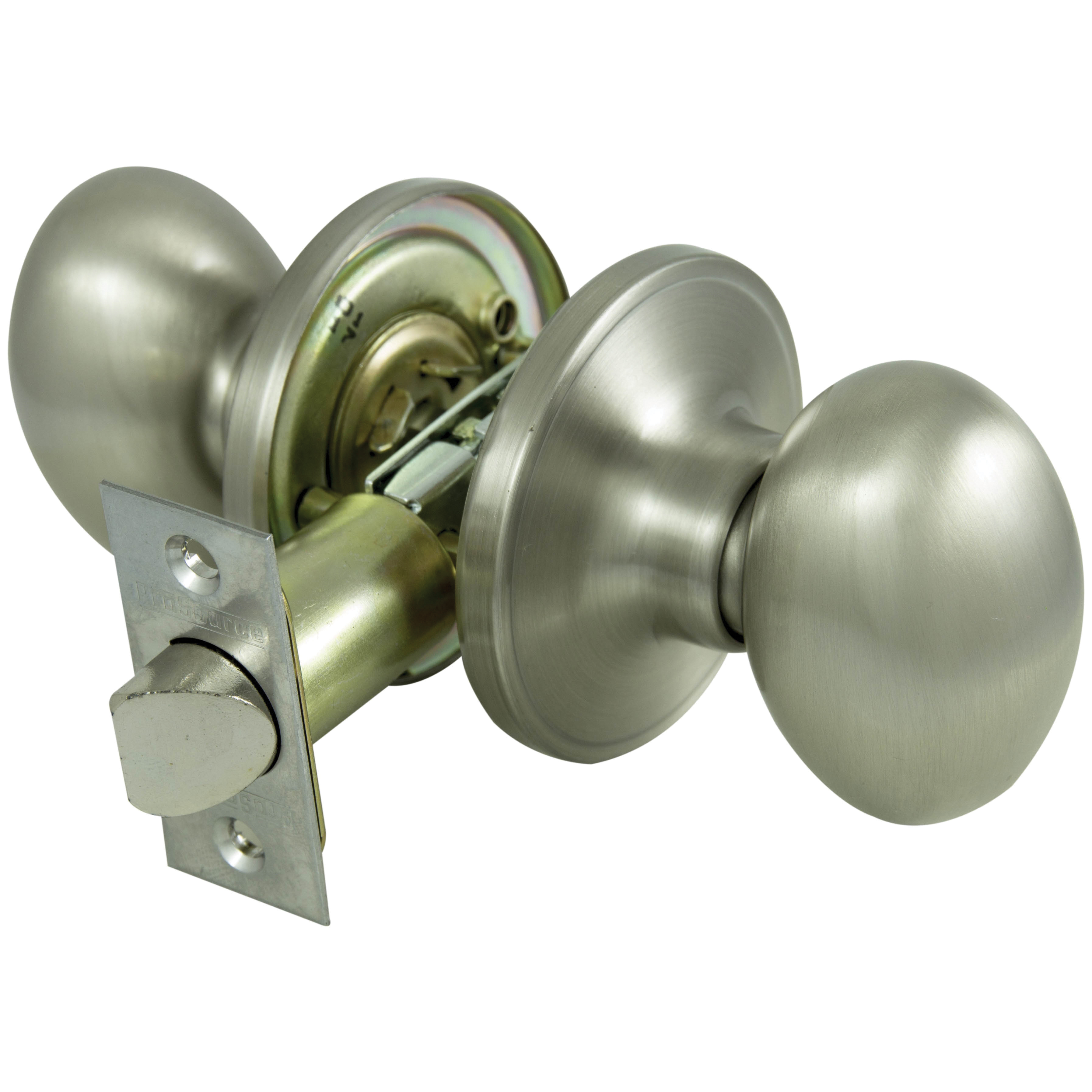 TYLP30V-PS Passage Knob, Metal, Satin Nickel, 2-3/8 to 2-3/4 in Backset, 1-3/8 to 1-3/4 in Thick Door