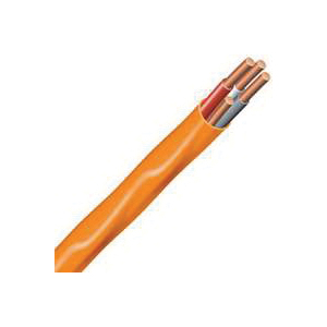 NM-B Building Wire, 10 AWG 3-Conductor Solid Copper Wire With Ground, Sheathed Cable, PVC Insulation, 50 ft L - 1