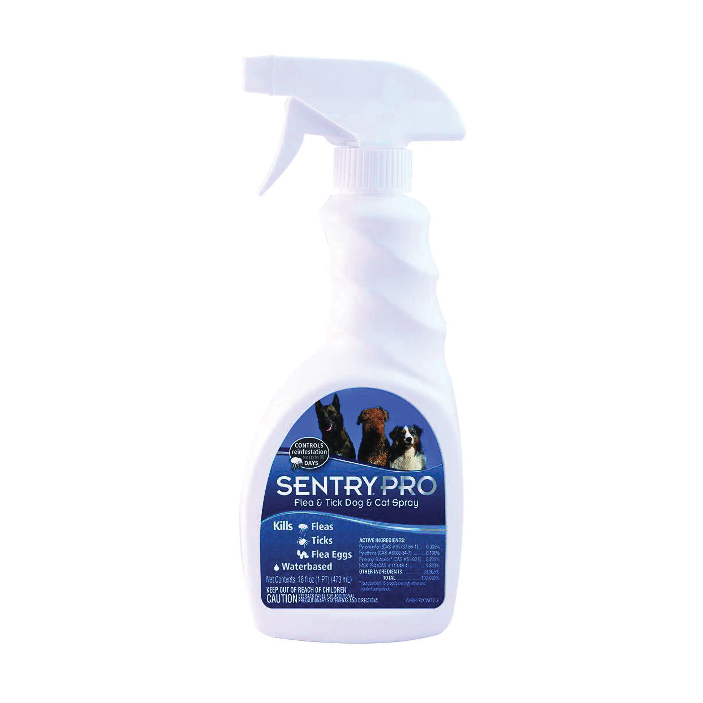 Sentry Pro Series 02853 Flea and Tick Spray, Liquid, Clear, 16 fl-oz Bottle
