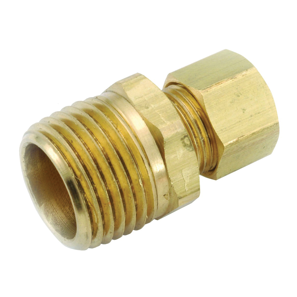 750068-0812 Pipe Connector, 1/2 x 3/4 in, Compression x MPT, Brass