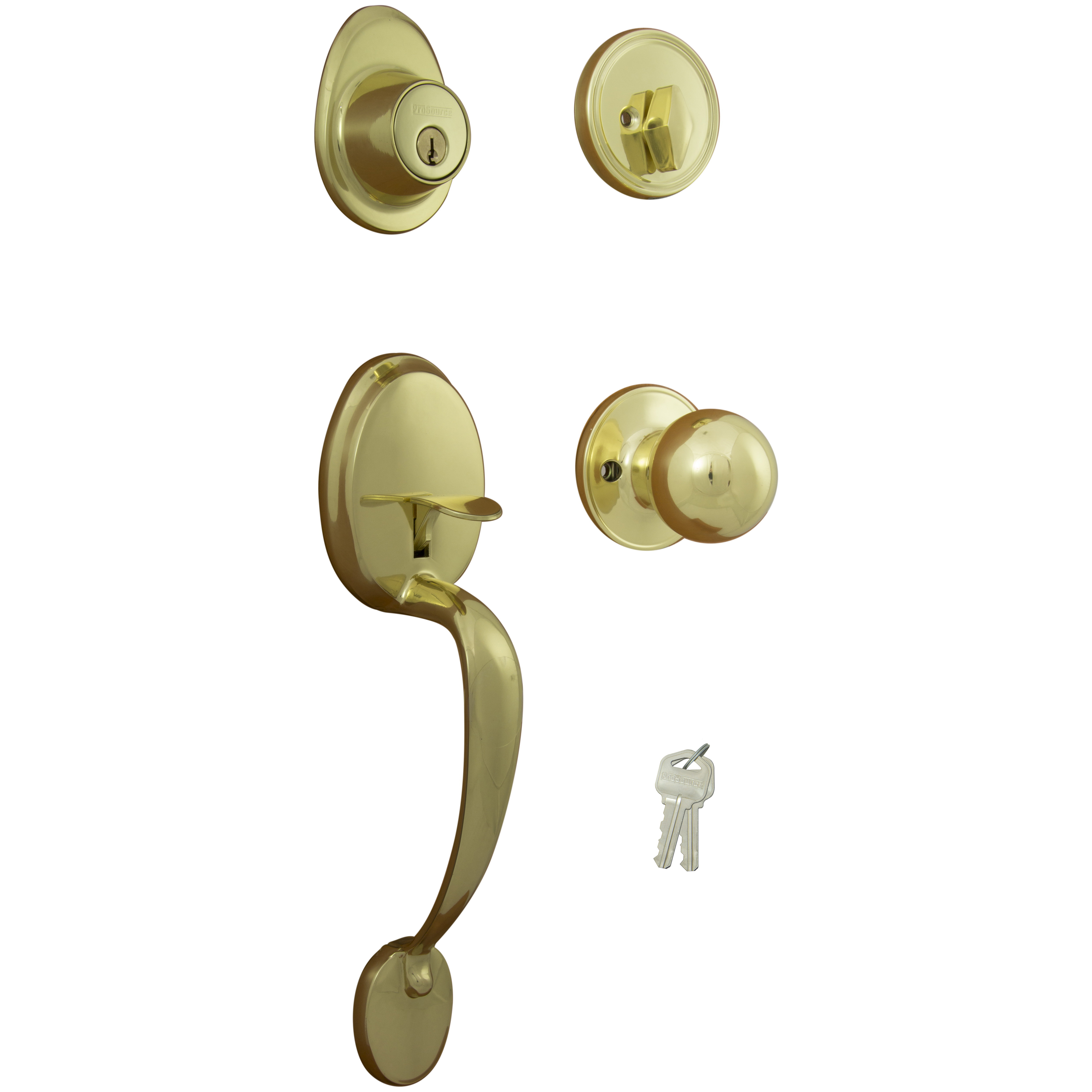 S7731-PS Combination Lockset, Polished Brass, T3 Interior Handle, 3 Grade, Brass