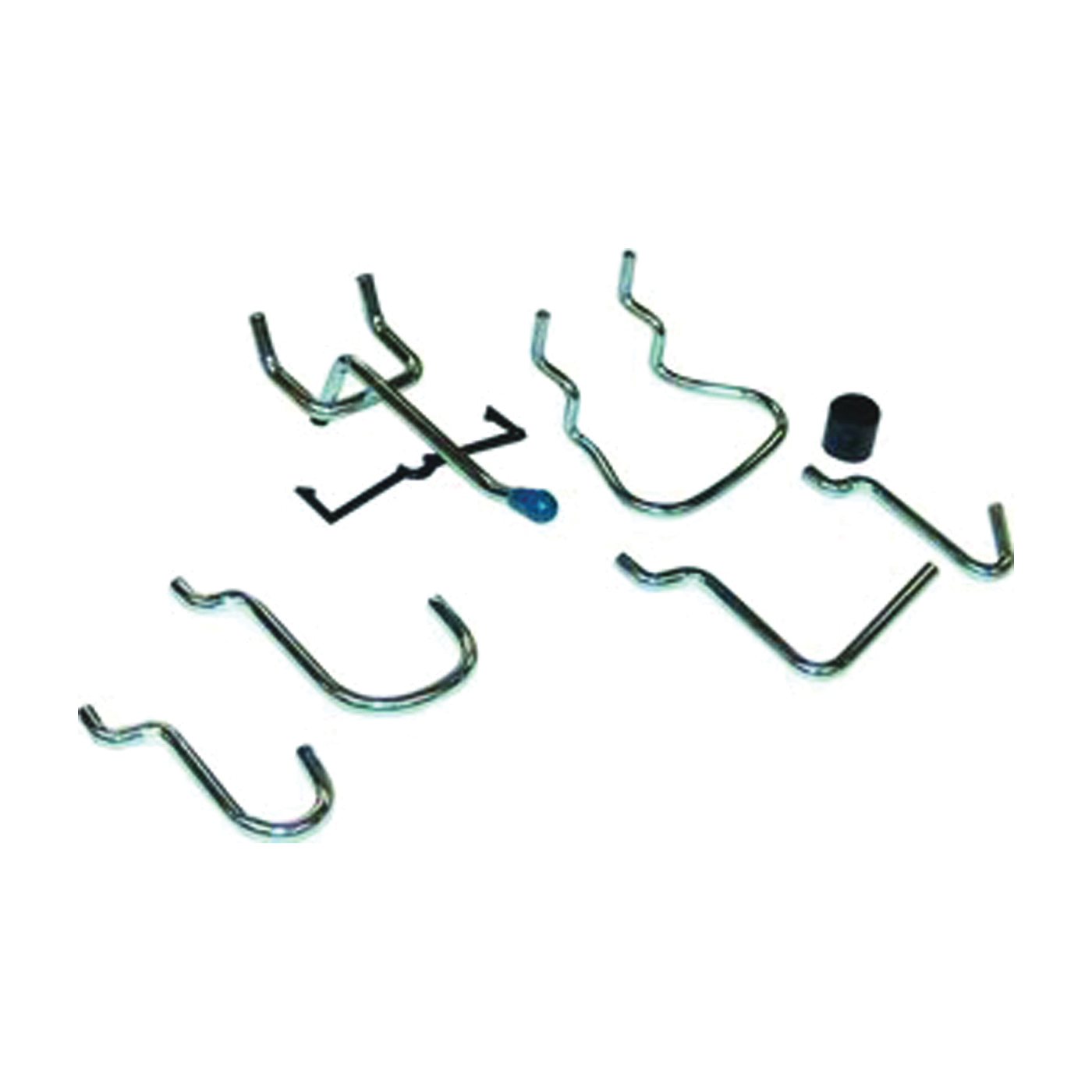 1832A Peg Hook, 1/8, 1/4 in Opening, Steel, Silver, Zinc-Plated