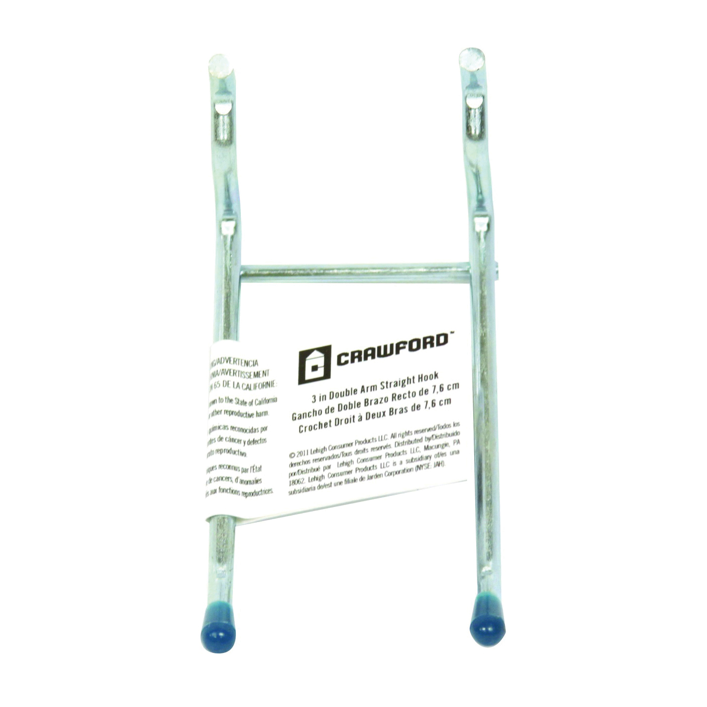 14443-30 Peg Hook, 3 in Opening, 6 lb, Steel, Silver