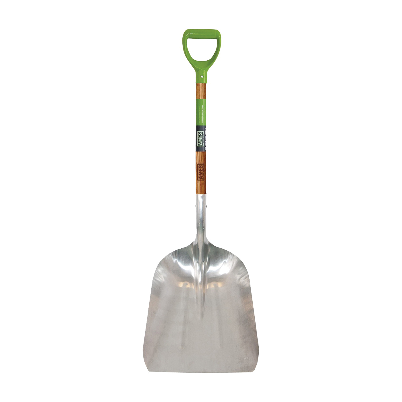 2672100 Scoop Shovel, 15 in W Blade, 11-1/4 in L Blade, Aluminum Blade, Hardwood Handle, D Grip Handle