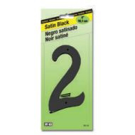 BK-40/2 House Number, Character: 2, 4 in H Character, Black Character, Zinc