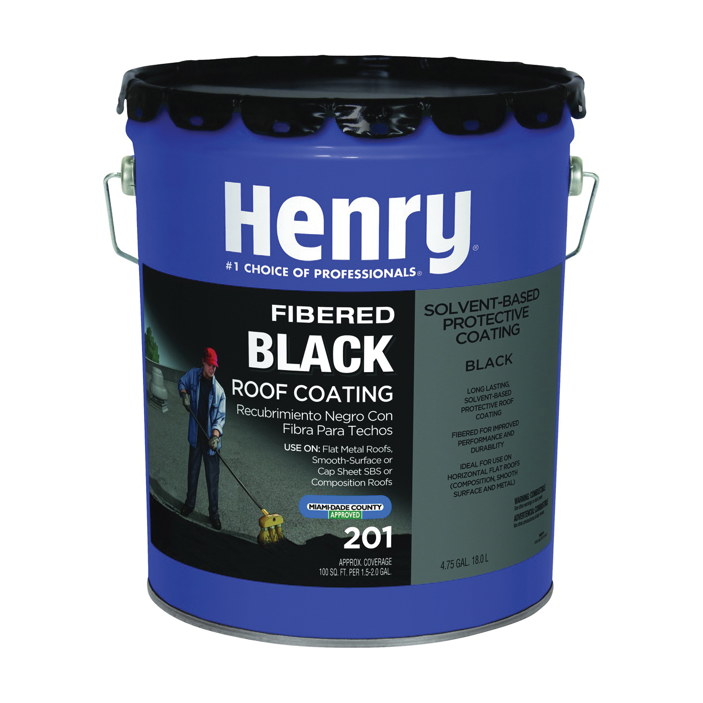 HE201071 Roof Coating, Black, 18 L, Liquid, Black, Asphalt