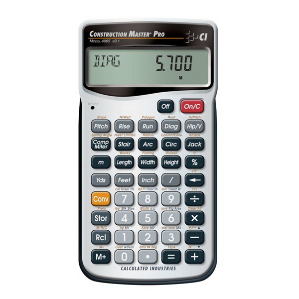 Calculated Industries Construction Master Pro Series 4065 Math Calculator, 11 Display - 2