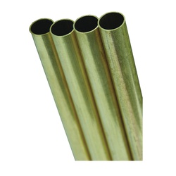 K & S 1148 Decorative Metal Tube, Round, 36 in L, 7/32 in Dia, 0.014 in Wall, Brass