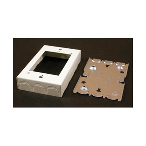 Wiremold 700 BW2 Outlet Box, 1 -Gang, Metal, White, Wall Mounting