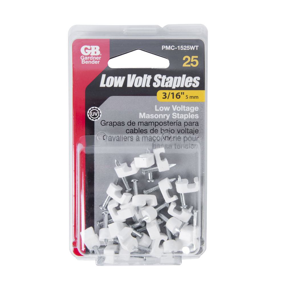 Masonry Staple, Gardner Bender, 3/16 in W Crown, Polyethylene, 25pk - 2