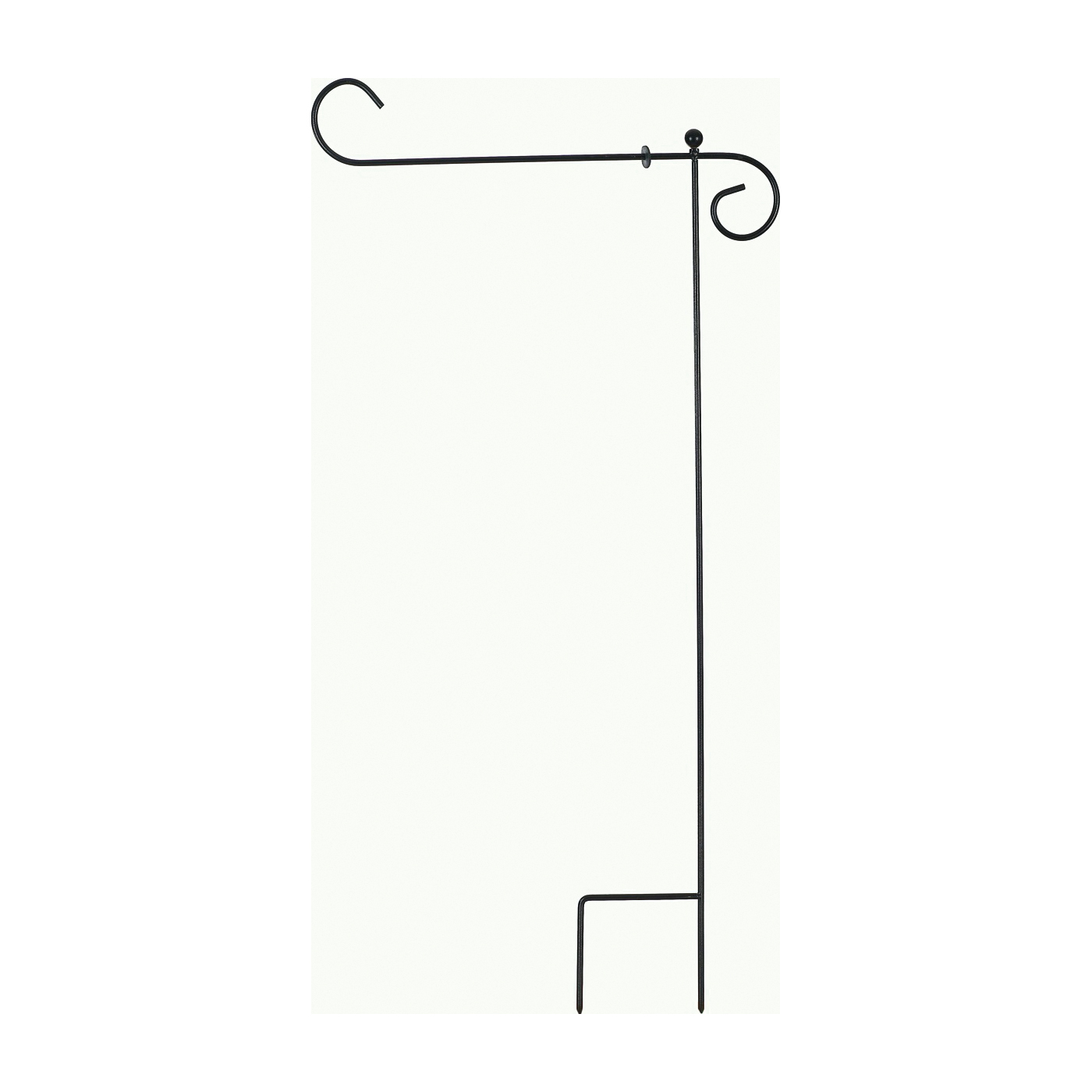 60718 Garden Flag Holder, 40 in L, Steel, Black, Polished