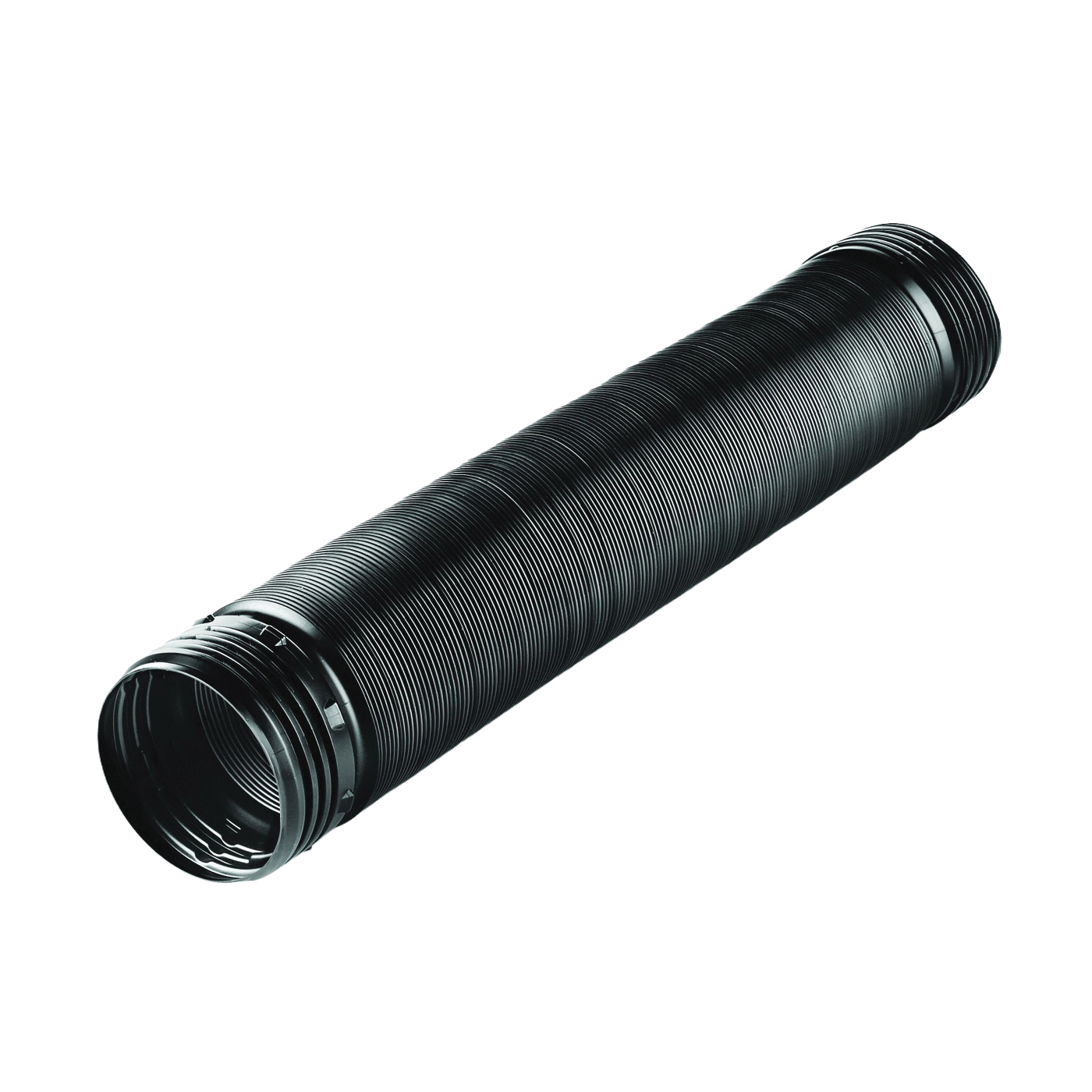 54022 Flex Drain Pipe Tubing, 4 in Dia, 8 ft L, Polypropylene, Perforated with Sock, Black