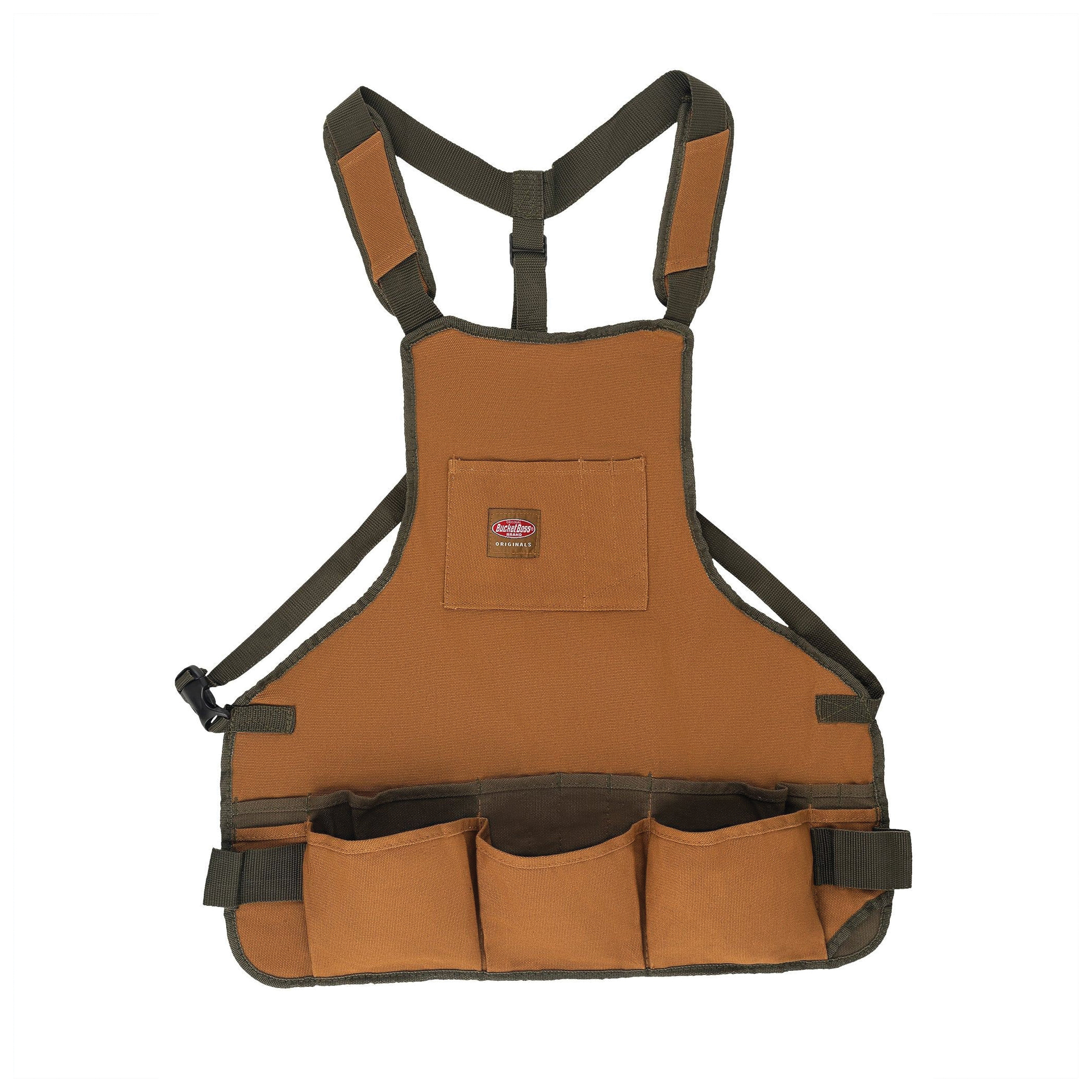 80200 Superbib Apron, 52 in Waist, Duckwear Canvas, Brown, 16-Pocket