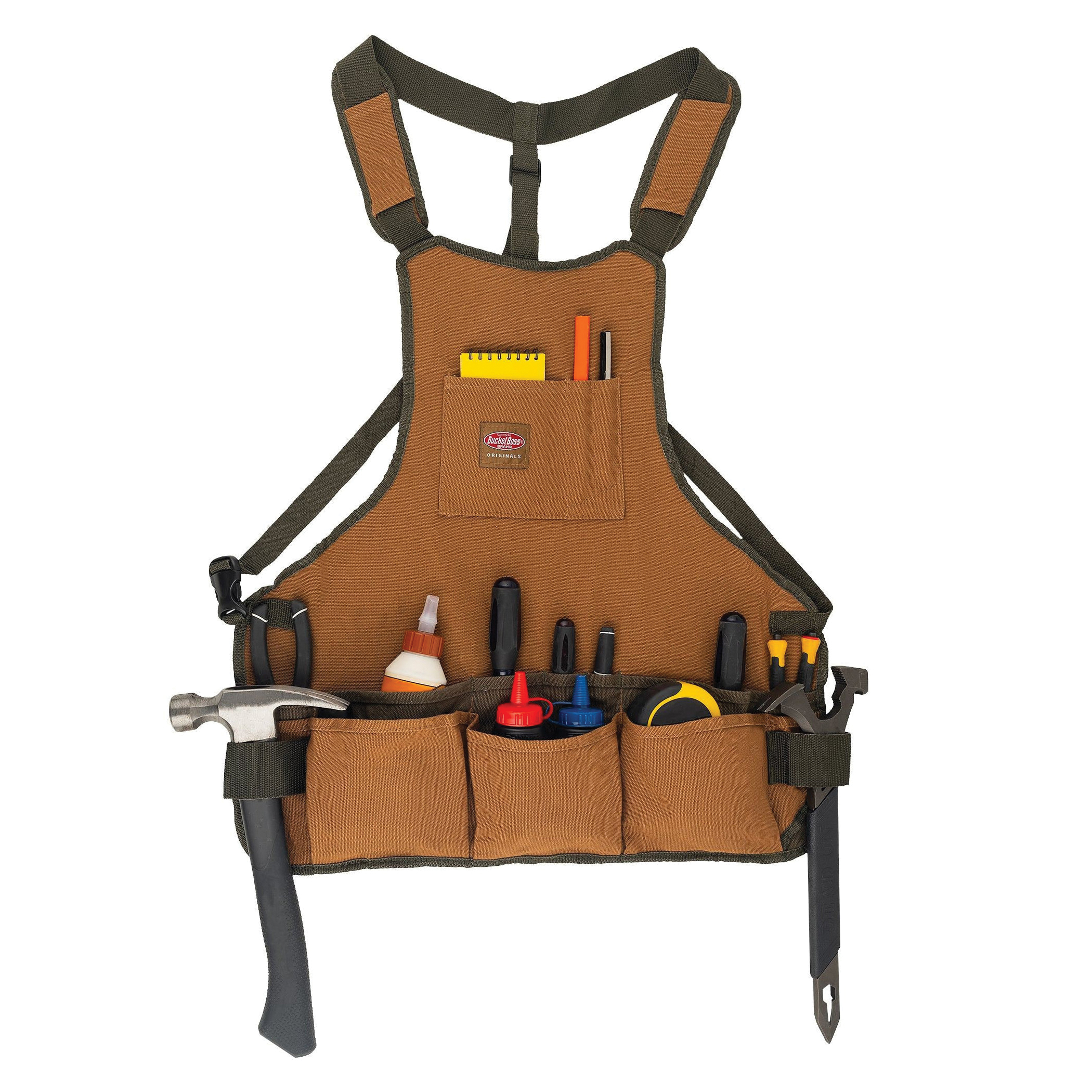 Bucket Boss 80200 Superbib Apron, 52 in Waist, Duckwear Canvas, Brown, 16-Pocket - 2