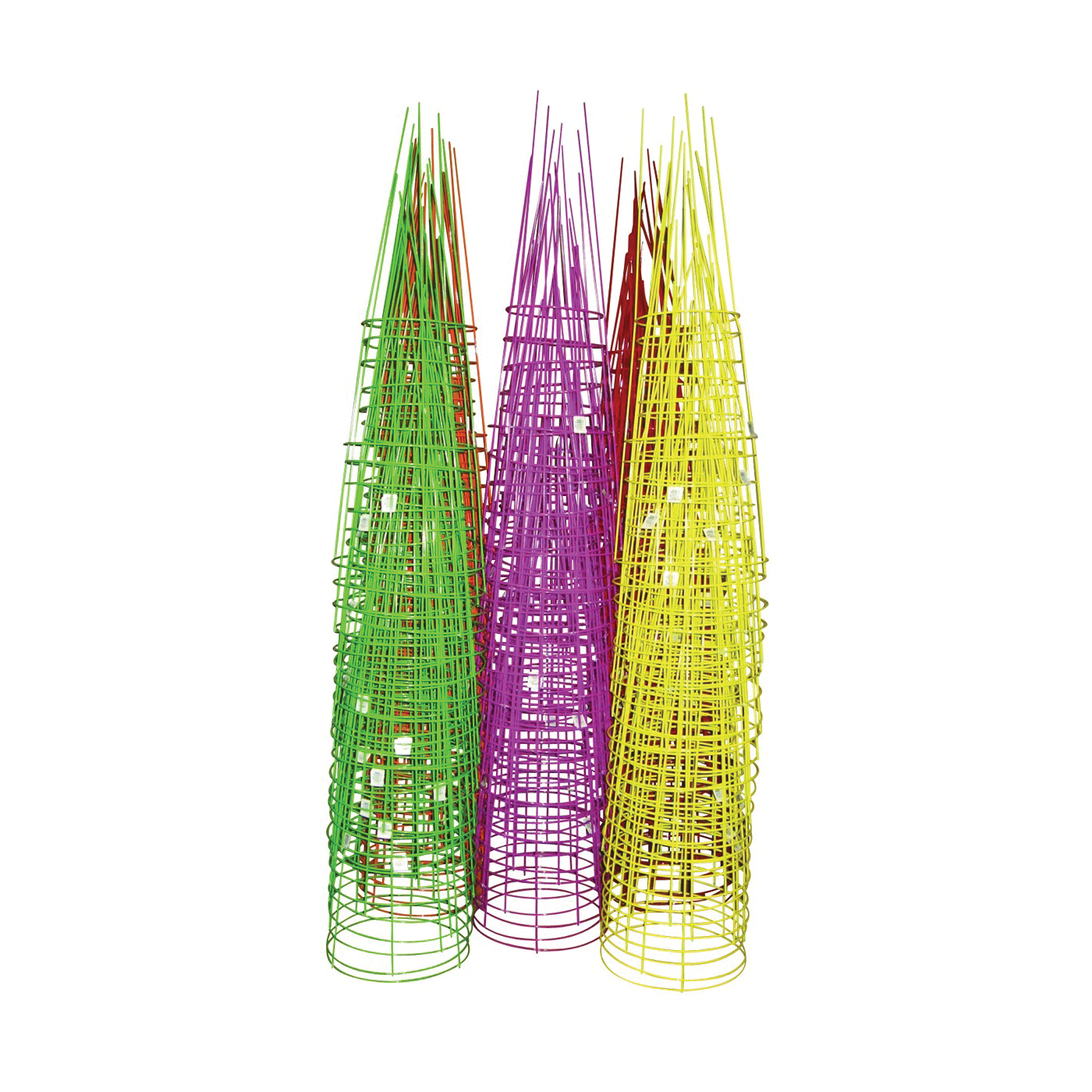 71654 Plant Support, 54 in L, 16 in W, Fuchsia/Light Green/Orange/Red/Yellow