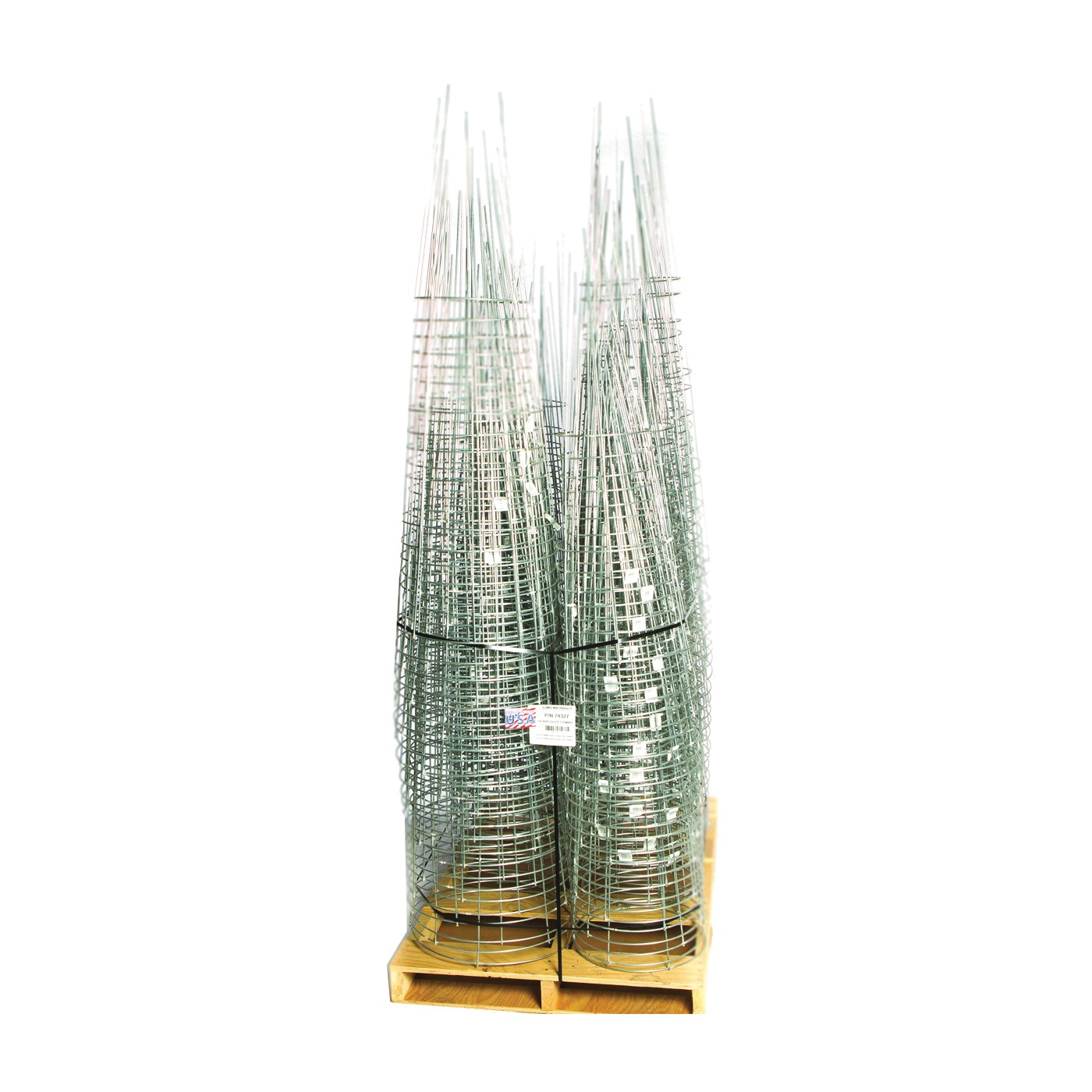 74327 Large Heavy-Duty Plant Support Combo, 18 in Dia, 42, 54 in L, 14 to 18 in W, 42 to 54 in H, Galvanized