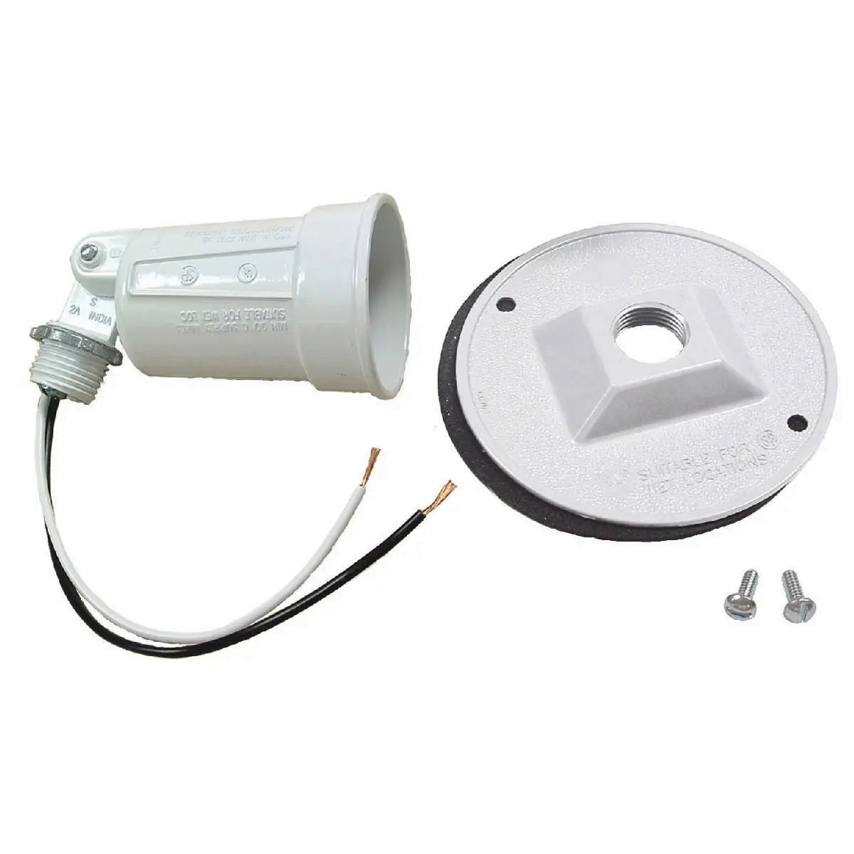 5624-1 Cover, 3-21/64 in L, 4-1/8 in W, Round, Aluminum, Gray, Powder-Coated
