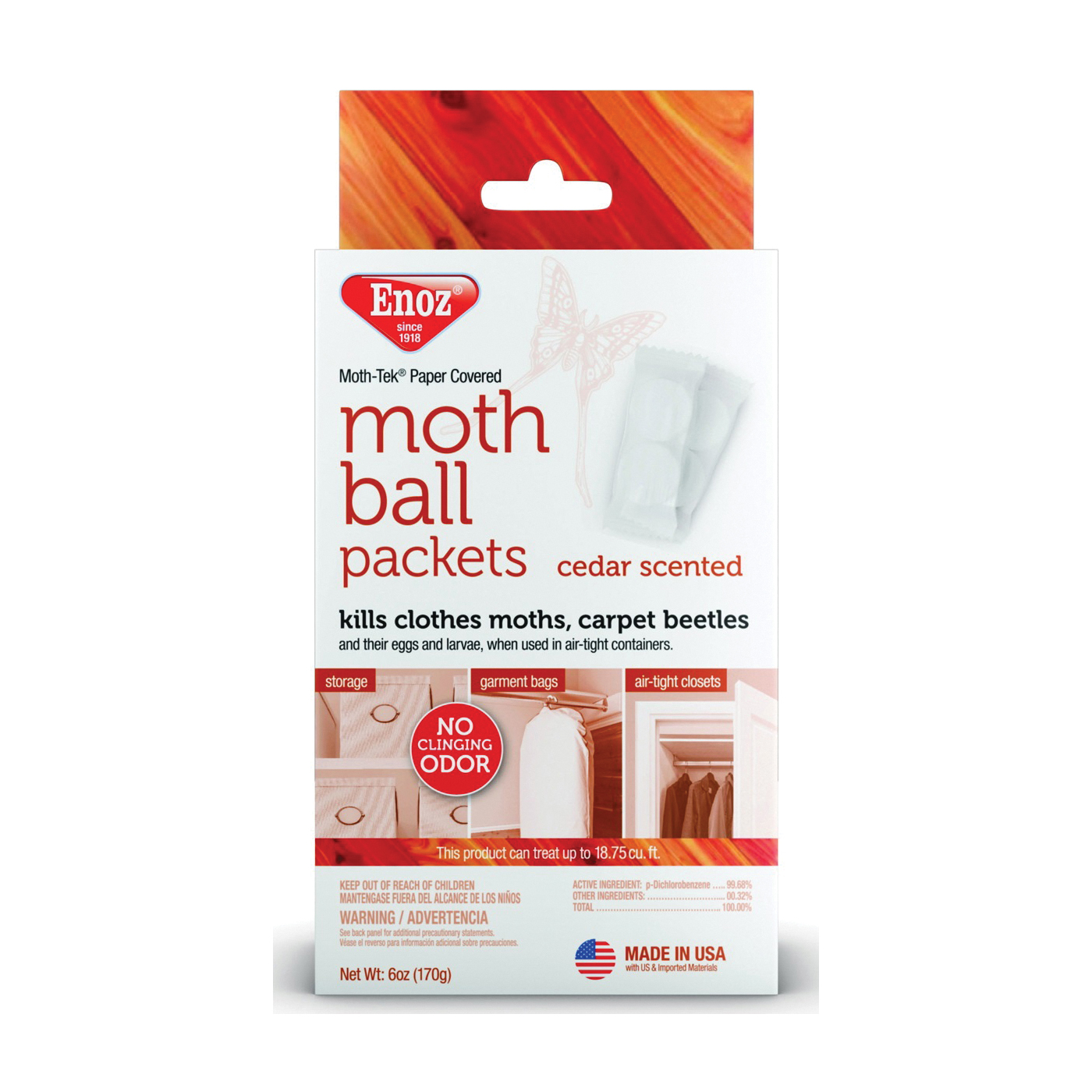Moth-Tek E220.6T Moth Ball, Crystalline Solid, Cedar, White