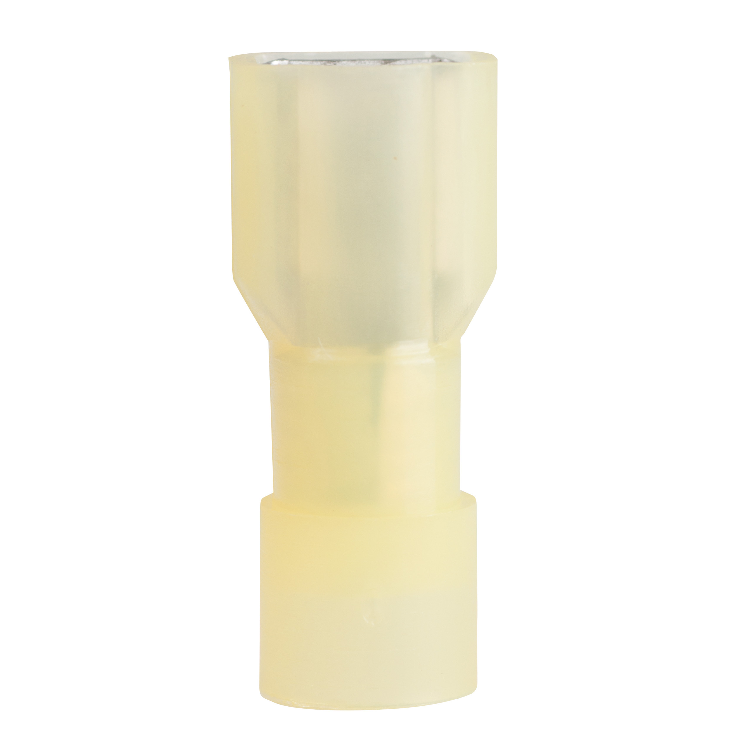 10-155F Female Disconnect Terminal, 600 V, 12 to 10 AWG Wire, 1/4 in Stud, Vinyl Insulation, Yellow