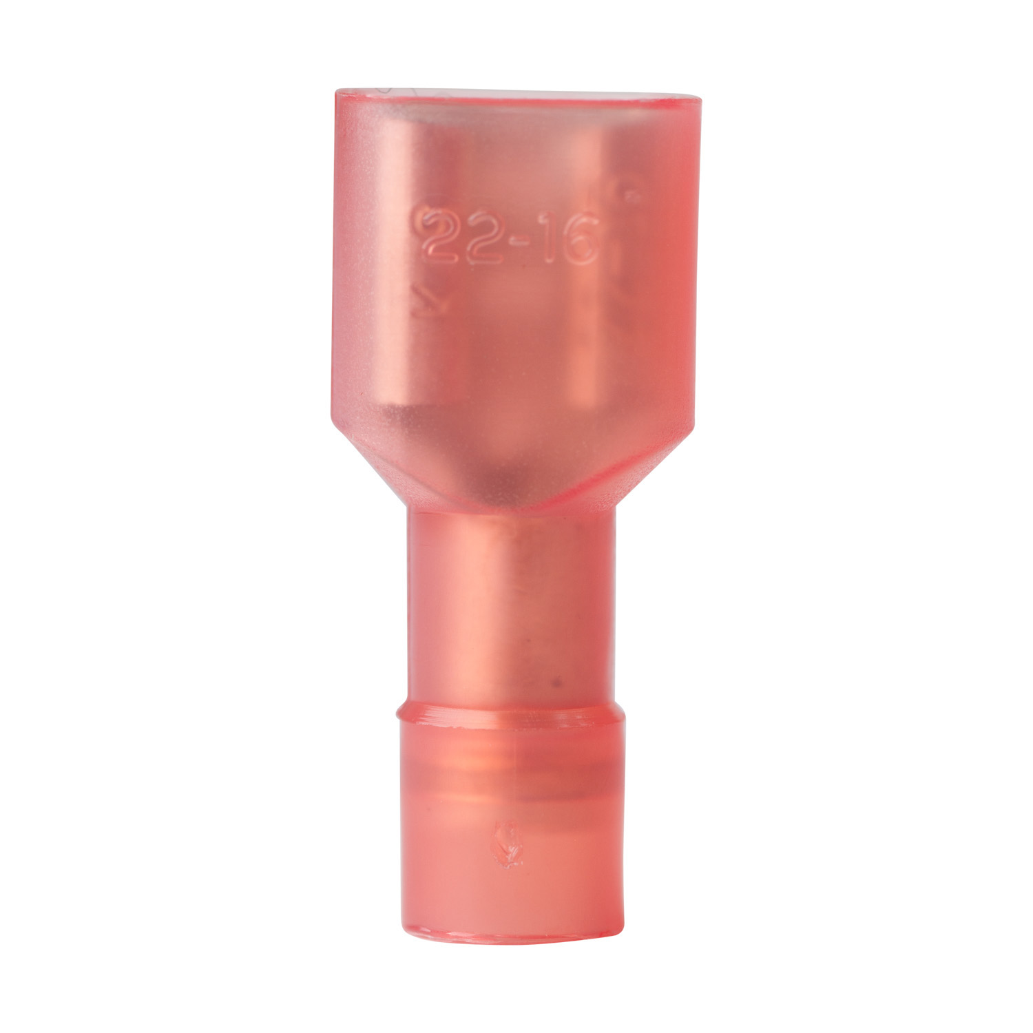 10-151F Female Disconnect Terminal, 600 V, 22 to 18 AWG Wire, 1/4 in Stud, Vinyl Insulation, Red