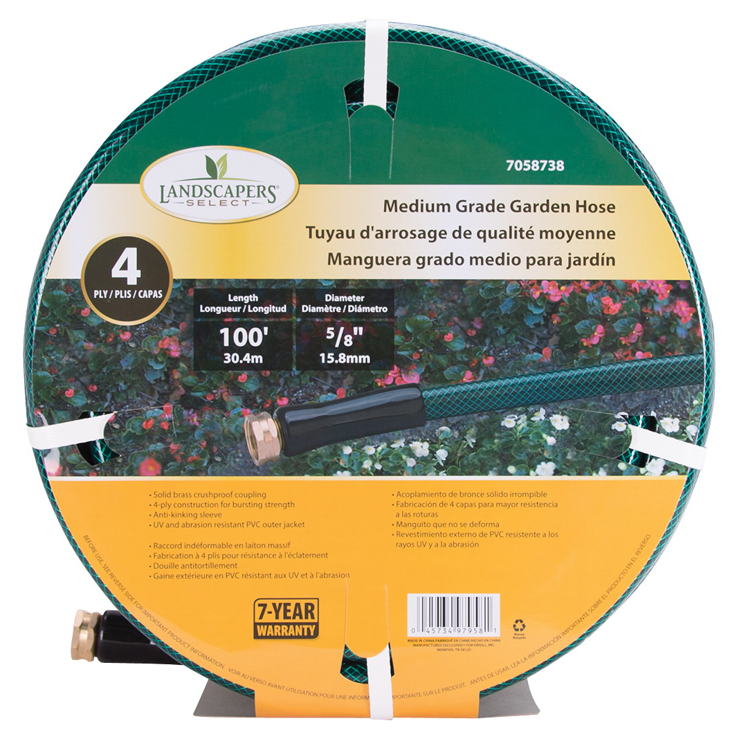 BL5820100HM Garden Hose, 5/8 in, 100 ft L, PVC, Green