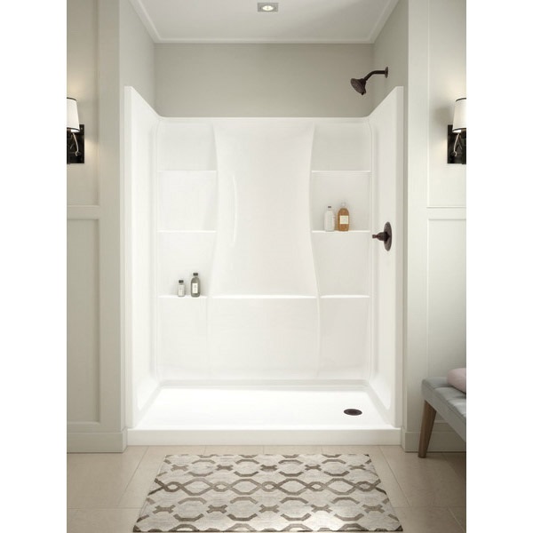 DELTA 40094R Shower Base, 59.88 in L, 30-3/4 in W, 3-1/2 in H, Acrylic, White, Stud Installation - 4