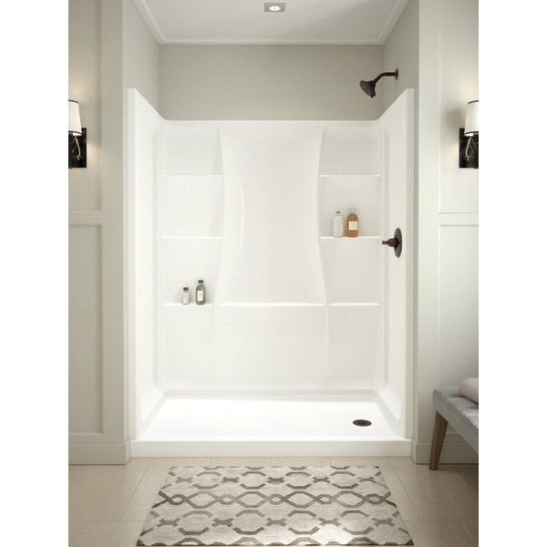 DELTA Classic 400 Series 40104 Shower Wall Set, 60 in W, 73.63 in H, Acrylic, White, High-Gloss, Stud Mounting - 3