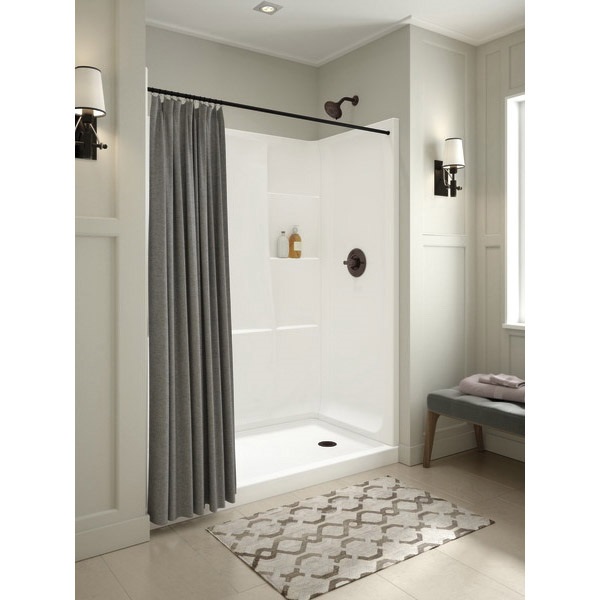 DELTA Classic 400 Series 40104 Shower Wall Set, 60 in W, 73.63 in H, Acrylic, White, High-Gloss, Stud Mounting - 4