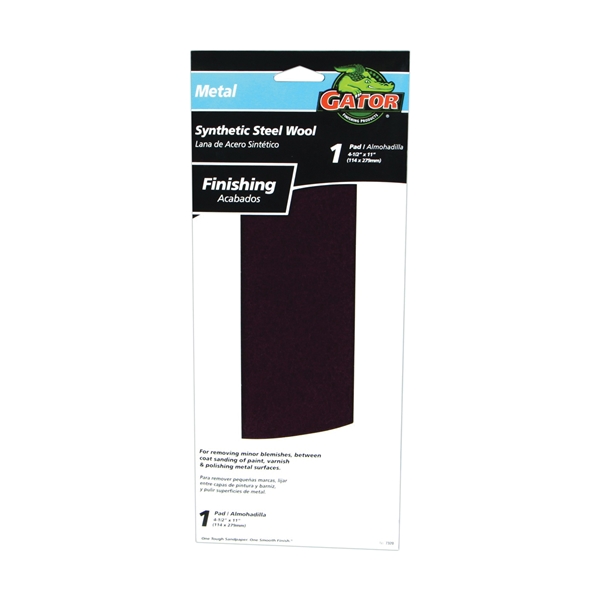 7320 Finishing Pad, Maroon, 11 in L, 4-1/2 in W, 1000 Grit