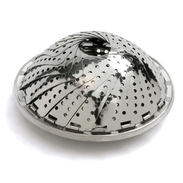 175 Vegetable Steamer, 5-1/2 to 9-1/2 in Dia, Stainless Steel, Silver, Round