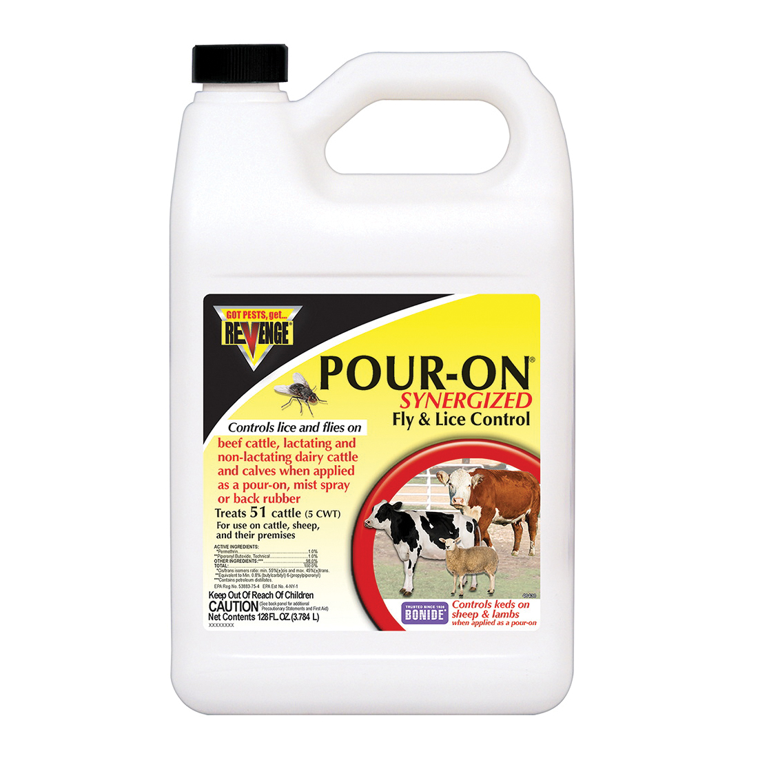 REVENGE 46430 Fly and Lice Control, Liquid, Pour-On, Spray Application, 1 gal