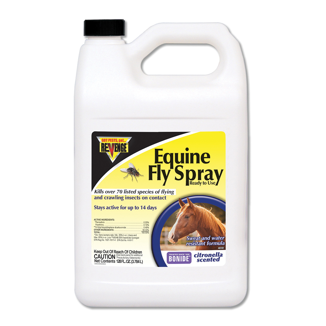 Bonide 46181 Equine Fly Spray, Liquid, Light Yellow, Characteristic, 1 gal Can
