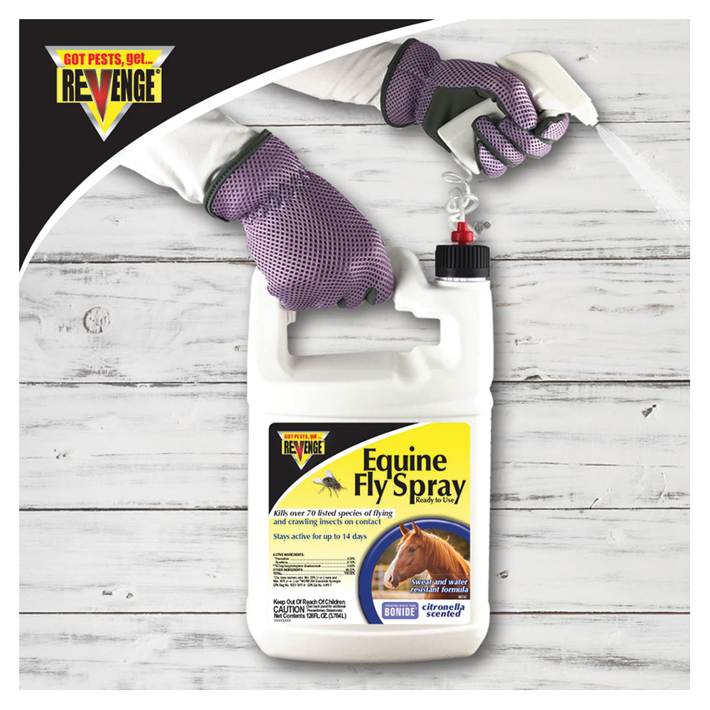 Bonide 46181 Equine Fly Spray, Liquid, Light Yellow, Characteristic, 1 gal Can