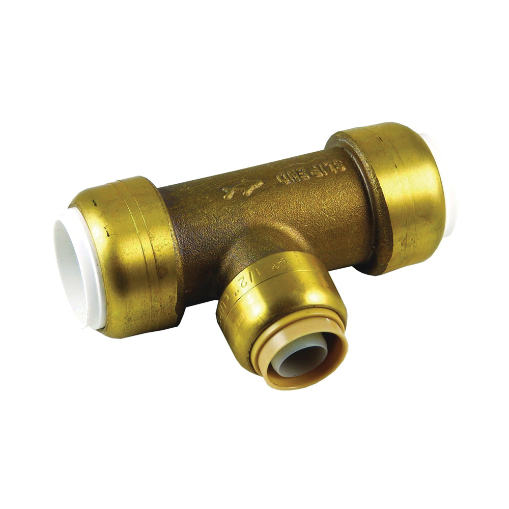 UIP376A Transition Pipe Tee, 1 in, Push-to-Connect, DZR Brass, 200 psi Pressure